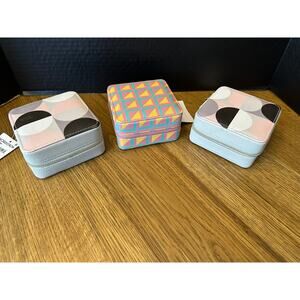 Lot of (3) Nordstrom Square Zip Jewelry Boxes